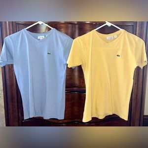 EUC two boys Lacoste T-shirts size 12.